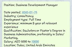 Uae Ajman Dubai Jobs Dxb In 2020 Business Development Business Administration Management