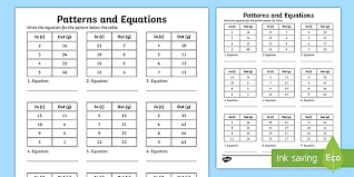This value, called avogadro's number, is special because a mole of a substance has a mass in grams that is equal to the molecular mass of the. Patterns And Equations Input Output Tables Teacher Made