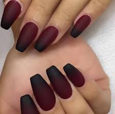 Black And Red Ombre Nails Matte Acrylic Nail Designs Matte 9 1 1 Jpg 798 797 Pixels Matte Nails Design Matte Maroon Nails Maroon Nail Designs