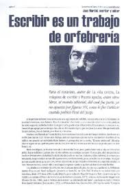 Escribir es un trabajo de orfebrería [artículo] Lino Solís de O.