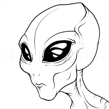 Don't forget to draw the bottom of the head and the top of the body a little narrower. How To Draw A Gray Alien The Grays Step By Step Drawing Guide By Kingtutorial Dragoart Com