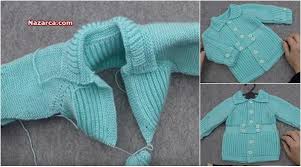 Robadan Selanik Modelli Bebek Hirkasi Detayli Anlatimli Nazarca Com Baby Knitting Patterns Bebek Bebek Ceket