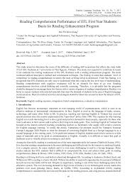 Pdf download with reading comprehension and vocabulary exercises. Pdf Reading Comprehension Performance Of Efl First Year Students Basis For Reading Enhancement Program