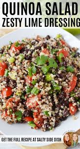 Quinoa Salad With Black Beans And Zesty Lime And Cumin Dressing Quinoa Sidedish In 2020 Black Bean Salad Recipe Black Bean Salad Cilantro Recipes