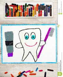 Normalerweise treten die zahnschmerzen nach ca. Zeichnen Lachelnder Gesunder Zahn Der Eine Zahnpasta Und Eine Zahnburste Halt Stock Abbildung Illustration Von Karies Auftragen 99156038