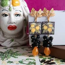 Baroque Style Tile Earrings