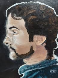 Why are dark painting so hard to photograph! 😅 this is an acrylic painting  I did a little while a go but only just managed to get a decent photo of!