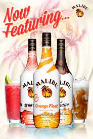 Malibu splash flavors include strawberry, lime passionfruit and pineapple. Malibu Rum On Behance Malibu Rum Malibu Rum Flavors Cocktails With Malibu Rum