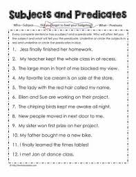 Identify The Subjects And Predicates Subject And Predicate Subject And Predicate Worksheets Predicates