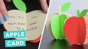 Our thank you teacher cards are all designed by us and can easily be. Diy Apple Card To Say Thank You For Teachers Diy Pop Up Cards Craft Factory Youtube