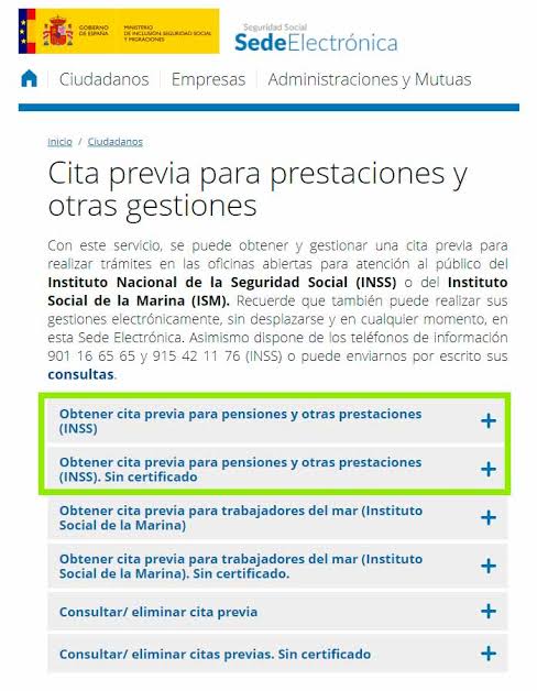 Opciones para pedir cita previa en la Sede Electrónica, generada por IA