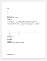 Change of bank account letter to customers. Complaint Letter To Bank Manager For Poor Customer Service Document Hub