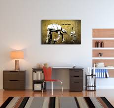 I've wondered for a long time how a misquote of the famous reveal in the empire strikes back crystalized in pop culture history rather than vader's actual line: Banksy I Am Your Father Star Wars Canvas Wall Art