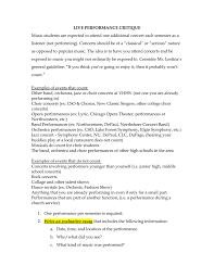 Article critique samples and examples are a good opportunity to make the writing process faster and simpler. Live Performance Critique