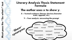 Thesis Statement Formula Thesis Statement Literary Analysis Essay Literary Essay