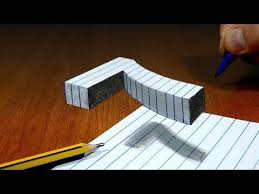 3d Trick Art On Line Paper Floating Number 7 Youtube 3d Art Drawing Art Tips Kinetic Art Sculpture