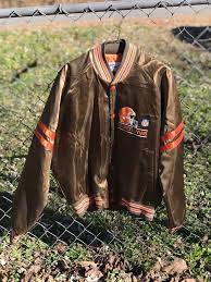 Cleveland Browns Jacket Vintage 70s Coat Sz Large Chalk Line Big Logo 80 S Brown Jacket Jackets Vintage 70s