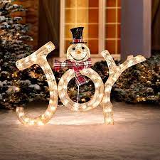 3 Lighted Joy Snowman Outdoor Christmas Decoration Outdoor Christmas Diy Outdoor Christmas Decorations Outdoor Christmas