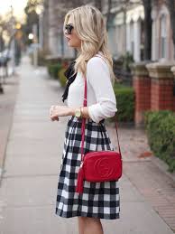 Black And White Gingham Skirt Outfit Buffalo Plaid Krystin Lee Fashion Style Gingham Outfit