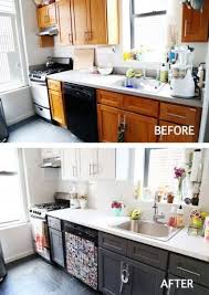 New Kitchen Makeover Black Appliances Dark Counters Ideas Rental Kitchen Makeover Rental Kitchen Kitchen Renovation