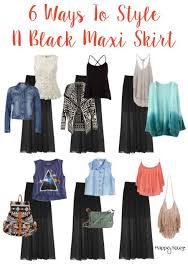 6 Ways To Wear A Black Maxi Skirt Black Maxi Skirt Fashion Maxi Skirt Outfits