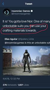 Spiderman noir cosplay costume spider man cosplay costume include hat and mask. Spider Man Ps4 Crafting Spidermanps4