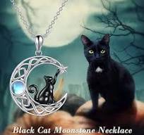 Hypoallergenic Cat Themed Jewelry Gift 925 Sterling Silver Cat Necklace  With Moonstone - Dainty Cat Lover Jewelry Gift For Women Sterling Silver ...