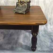 Black painted coffee table image and description. Black Stain Wood Grain Coffee Table Makeover By Just The Woods