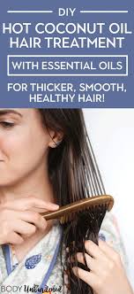 Diy hair treatments for damaged hair. Hot Coconut Oil Hair Treatment With Essential Oils For Thick Healthy Locks Coconut Oil Hair Treatment Oil Treatment For Hair Hair Hot Oil Treatment