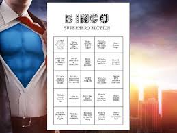 Superhero Movie Night Game Tv 8 Bingo Cards Viewing Party Etsy In 2020 Superhero Movies Movie Night Bingo Cards