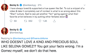 It was her take on taki taki featuring selena gomez, however, that caused a frenzy on. Becky G Claps Back After She Is Accused Of Dissing Selena Gomez