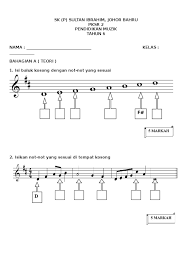 Notasi muzik dalam baluk online worksheet for tahun 6. Tahun 6