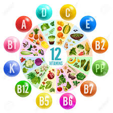 vitamin and mineral pill circle chart banner with fresh vegetable