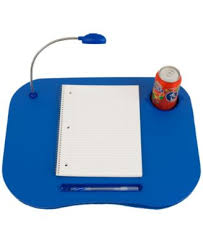 Tg Lap Desk With Built In Cushion Led Light And Cup Holder Blue Lap Desk Led Desk Lighting Portable Laptop Desk