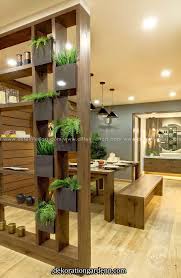 Partition Unit With Artificial Plants Living Room Partition Design Room Partition Designs Living Room Design Modern