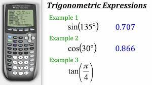 Square root of a value or expression. Ti Calculator Tutorial Trig Expressions Youtube