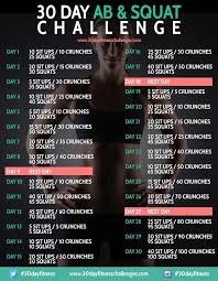 30 Day Ab Squat Challenge 30 Day Workout Challenge