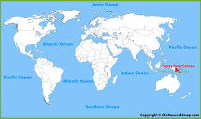 Independen stet bilong papua niugini; Papua New Guinea Location On The World Map