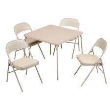 5 out of 5 stars. Meco 5 Piece 34x34 Card Table And 4 Chairs Folding Furniture Set Open Box
