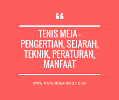 Setelah kamu memahami tentang sejarah dan pengertian tenis meja, selanjutnya untuk memulai memainkan permainan ini kamu perlu memahami teknik dasar dari permainna tenis meja ini yang telah di tetapkan. Tenis Meja Pengertian Sejarah Teknik Peraturan Ukuran Manfaat