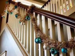 3 Easy Ways To Decorate The Stair Banister Christmas Staircase Christmas Stairs Christmas Tinsel