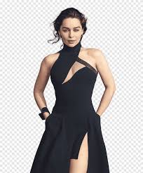 Actually you could argue that playing the evil queen in snow white would be a. Emilia Clarke Woman In Black Halter Dress Png Pngegg
