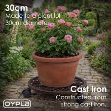 Universal Round Wheels Pot Tray Easy Moving Plant Pot Tray Garden Plate Plastic Stand