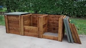 Compost Bin Triple Close Boarded Sturdy Wooden Composting Box Removable Front Boards Optional Lids Aerating Bases Garden Compost Maker Compost Compost Bin Garden Compost