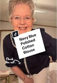 Navy blue polished cotton blouse #blouse #navy #blue #casual #cotton  #tiktokmademebuyit @Sage Vell
