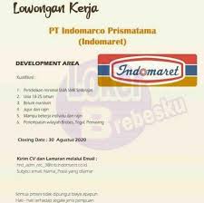 Surat lamaran kerja mei 30, 2021 18:54. Loker Indomaret Atmago