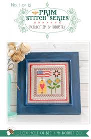 Lori holt is cropping up more counted cross stitch cuteness with new stitch cards! Lori Holt Prim Stitch Series 1 Patriotism Industry Cross Stitch Pattern