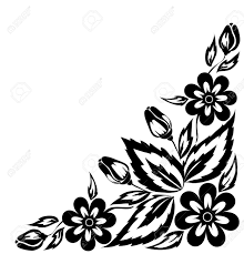 Black And White Floral Pattern Border Floral Decorative Element Border And Patterns Vector White Floral Arrangements Embroidery Flowers Pattern Black And White Flowers