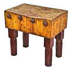 Early 20th Century Antique American Salvaged Chicago Fulton Market Butcher Shop Heavy Duty Solid Maple Wood Chopping Block Table With Original Turned And Tapere Wood Chopping Block Maple Wood Butcher Block