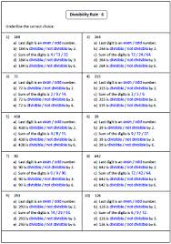 Divisibility Rules Worksheets Grade 6 Pre School
